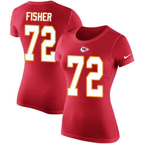 Women Football Kansas City Chiefs #72 Fisher Eric Red Rush Pride Name and Number T-Shirt->women nfl jersey->Women Jersey